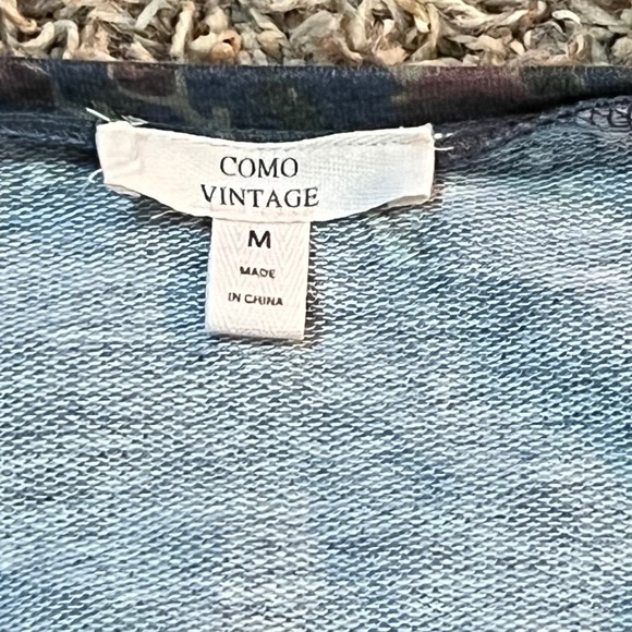 COMO VINTAGE Floral Print Long Sleeve V Neck Casual Dress Women's‎ Size M - Picture 3 of 4